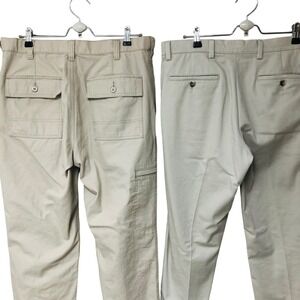 Lot of 2 Pants Cargo Casual Tan Workwear Utility Mens 33x29‎ 34.5 x 29 Dockers